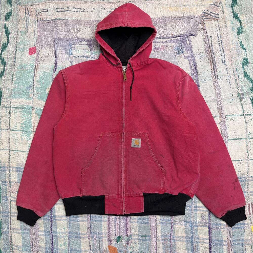 Carhartt J131 RED Jacket Men’s Red Full Zip Lined XL